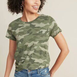 NWT Old Navy EveryWear Printed Slub-Knit Tee T-Shirt Green Camo Women XXL